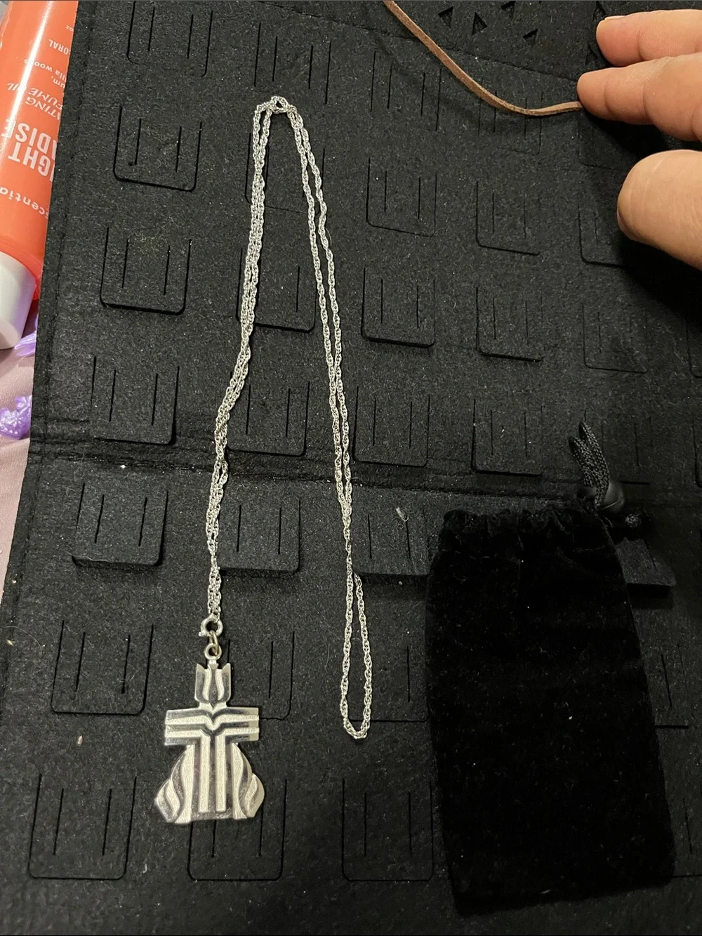 Unbranded Silver Geometric Cat Pendant Necklace
